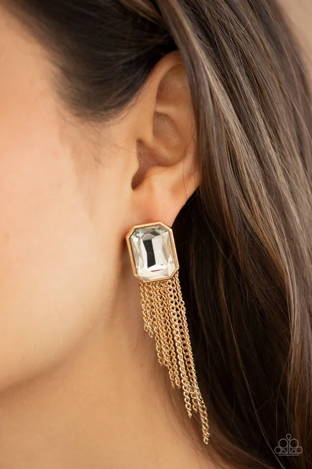 Paparazzi Accessories Earrings Save for a REIGNy Day Gold Earrings Jewelry by Bretta