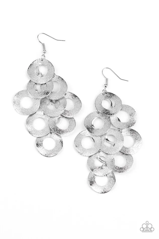 Paparazzi Accessories Earrings Scattered Shimmer Silver Earrings Jewelry by Bretta