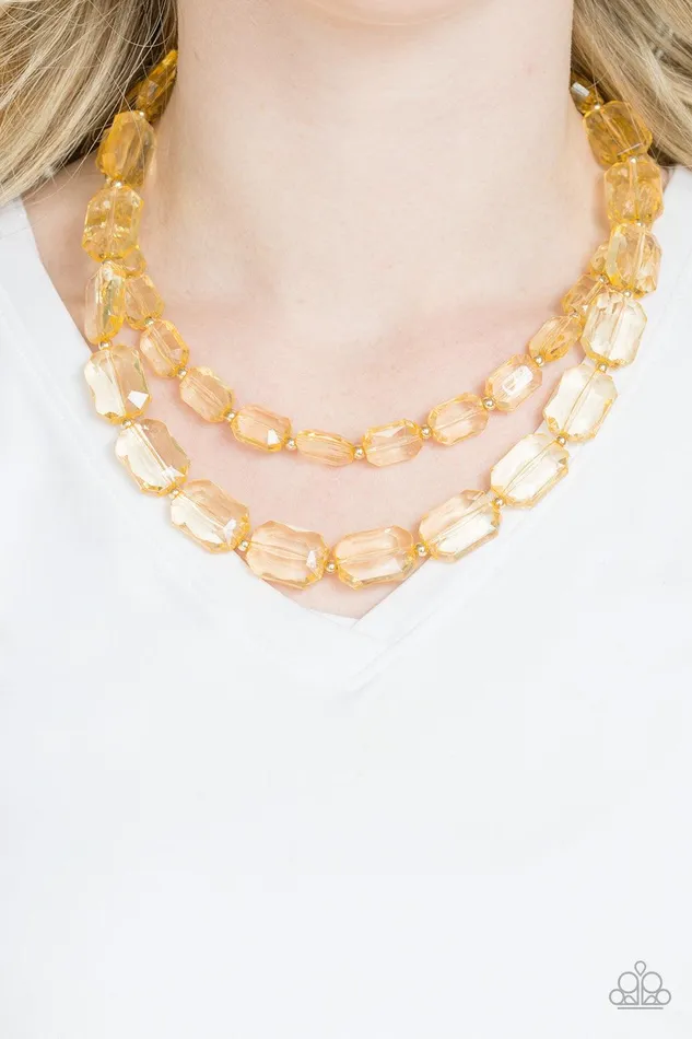 Paparazzi Accessories Necklaces Ice Bank Gold Necklace Jewelry by Bretta