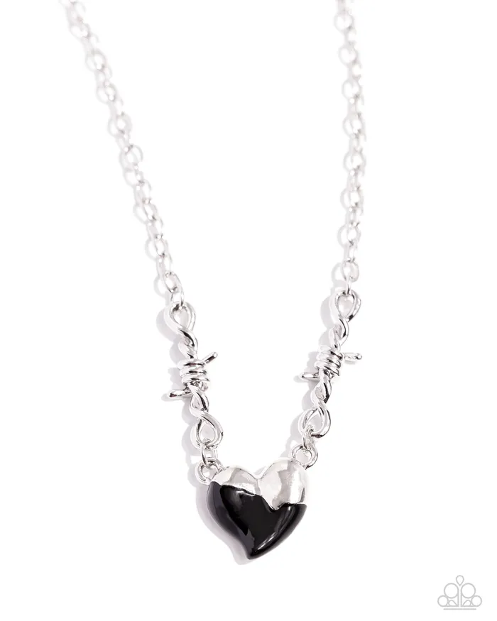 Paparazzi Accessories Trendy Tribute Black Heart Necklace Jewelry by Bretta Necklaces
