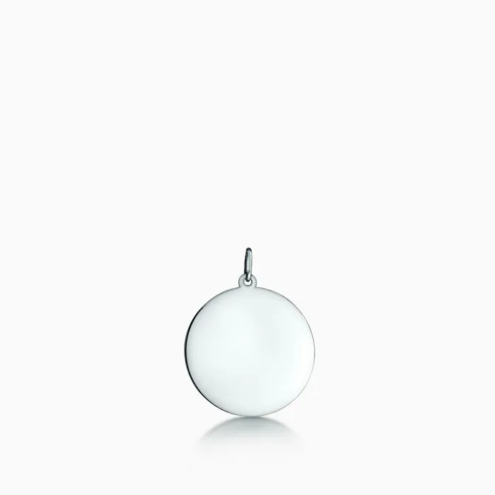 Sandy Steven Engravers Charm Necklaces Engravable 78 inch 14k White Gold Disc Charm Pendant Sandy Steven Engravers Charm Necklaces Engravable 78 inch 14k White Gold Disc Charm Pendant
