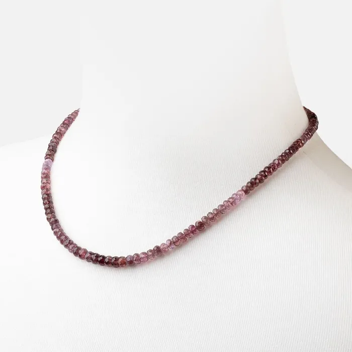 Shaded Violet Spinel Faceted Rondelle Necklace with a 14kt Gold Clasp AAA Beadsofcambaycom Necklaces