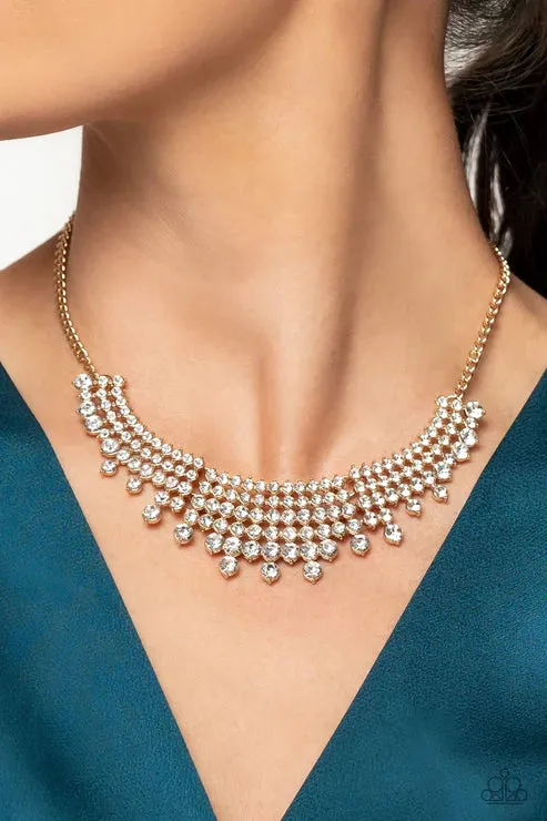 Shimmering Song Gold Necklace Jewelry by Bretta Paparazzi Accessories Necklaces