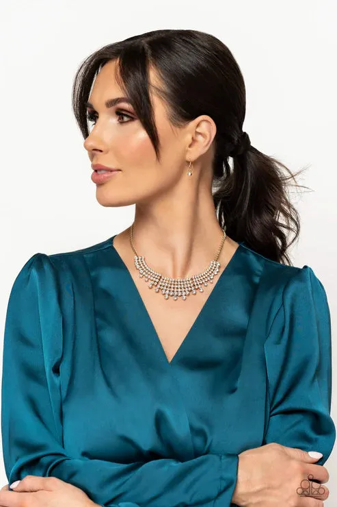 Shimmering Song Gold Necklace Jewelry by Bretta Paparazzi Accessories Necklaces