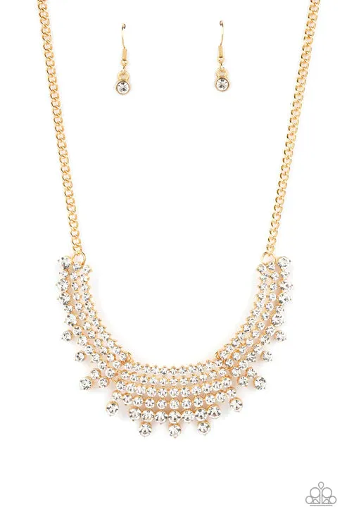 Shimmering Song Gold Necklace Jewelry by Bretta Paparazzi Accessories Necklaces