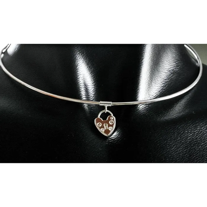 SUBMISSIVE DAY COLLAR 100 sterling silver 925 Vintage style padlock pendant clasp Erosmoon Necklaces