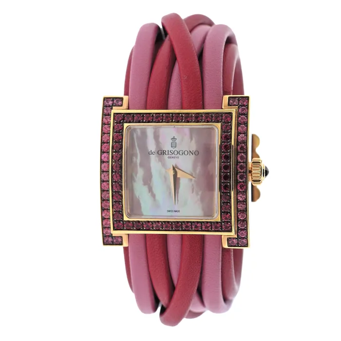 Watches De Grisogono De Grisogono Allegra Gold Ruby Pink Sapphire MOP Watch 3995 13