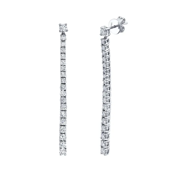 14K 195cttw VS White Diamond Stiletto 2 Drop Earrings TVON Earrings