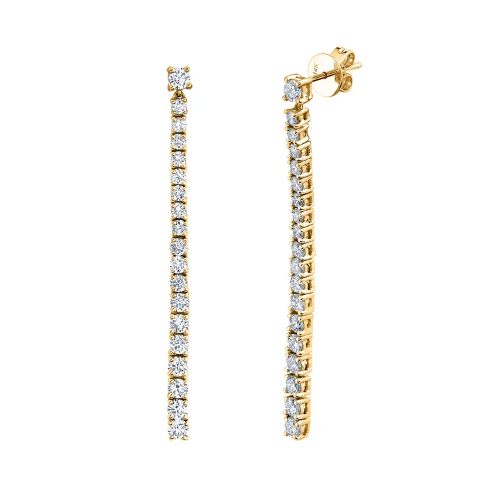 14K 195cttw VS White Diamond Stiletto 2 Drop Earrings TVON Earrings