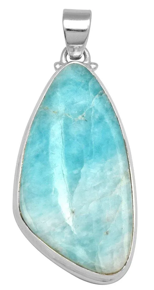 Amazonite 2 Long 925 Solid Sterling Silver Pendant With 18 Chain YoTreasure Necklaces