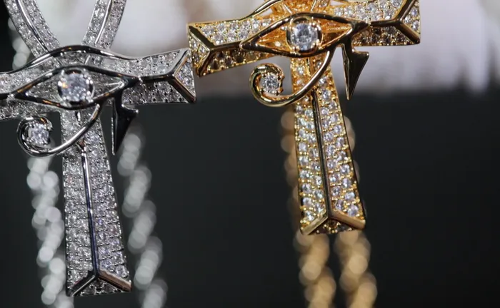 Ankh Necklace Ankh Pendant Iced Out Ankh Egyptian Eye Pendant Eye of Horus Pendant Lab Diamonds London Necklaces