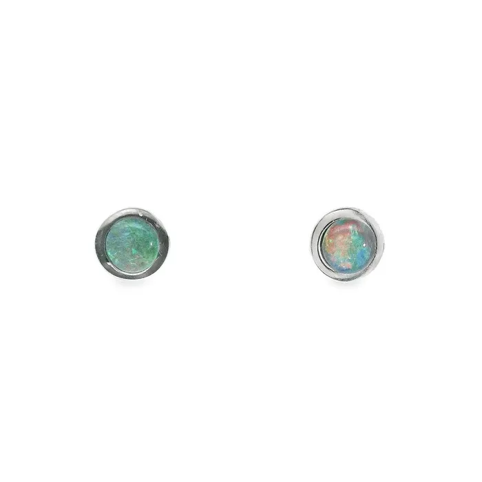 Australian Opal Cutters Earrings Australian Opal Triplet Earrings set in Stainless Steel Australian Opal Cutters Earrings Australian Opal Triplet Earrings set in Stainless Steel