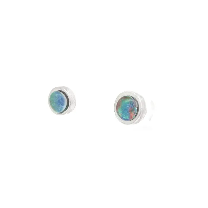 Australian Opal Cutters Earrings Australian Opal Triplet Earrings set in Stainless Steel