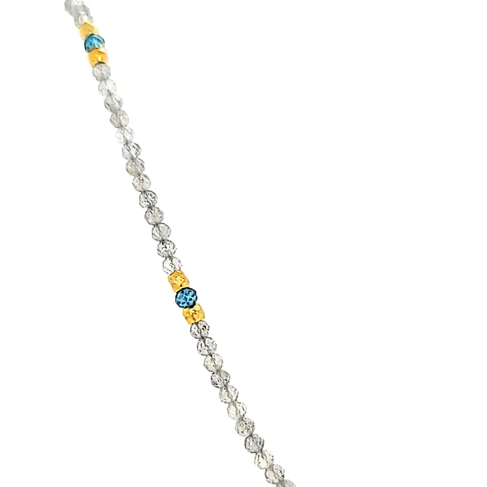AVF Necklaces AVF Gold Labradorite Drop Beaded Necklace SI2969
