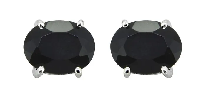 Black Onyx Solid 925 Sterling Silver Stud Earrings YoTreasure Earrings