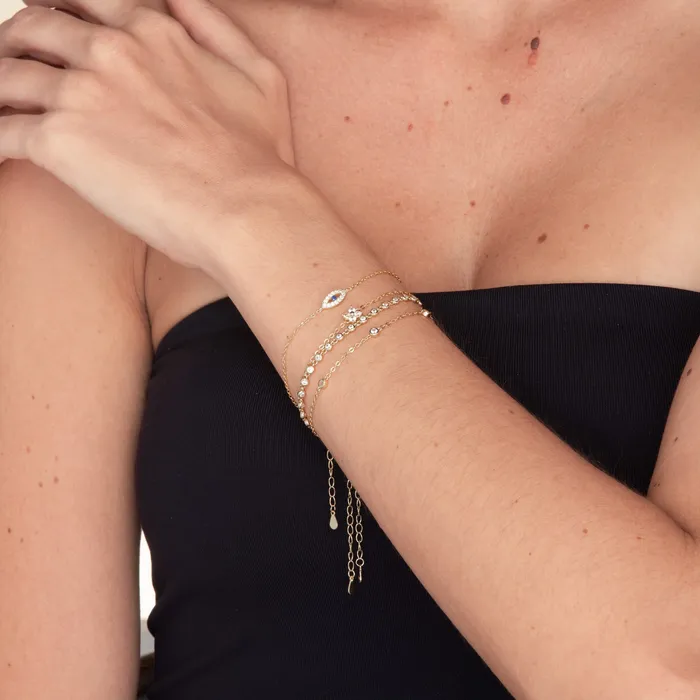 Bracelets Open Evil Eve Chain Bracelet Camile Stone