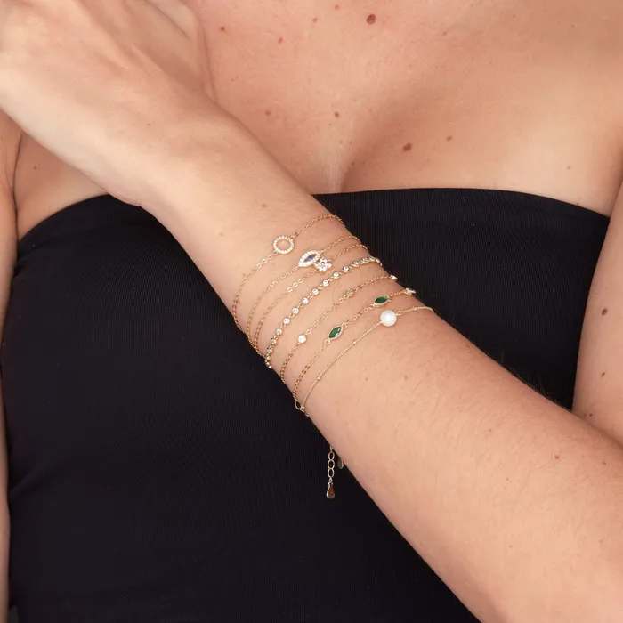 Bracelets Open Evil Eve Chain Bracelet Camile Stone