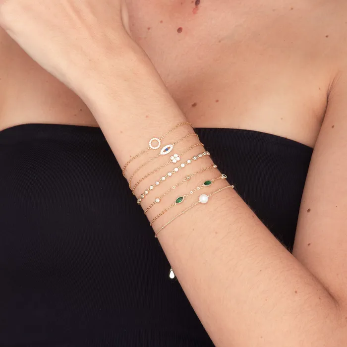 Bracelets Open Evil Eve Chain Bracelet Camile Stone