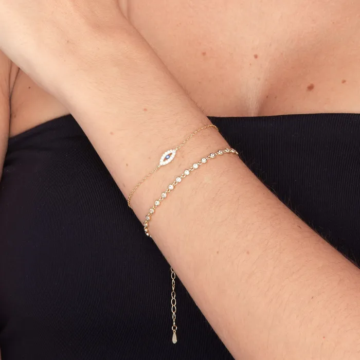 Bracelets Open Evil Eve Chain Bracelet Camile Stone