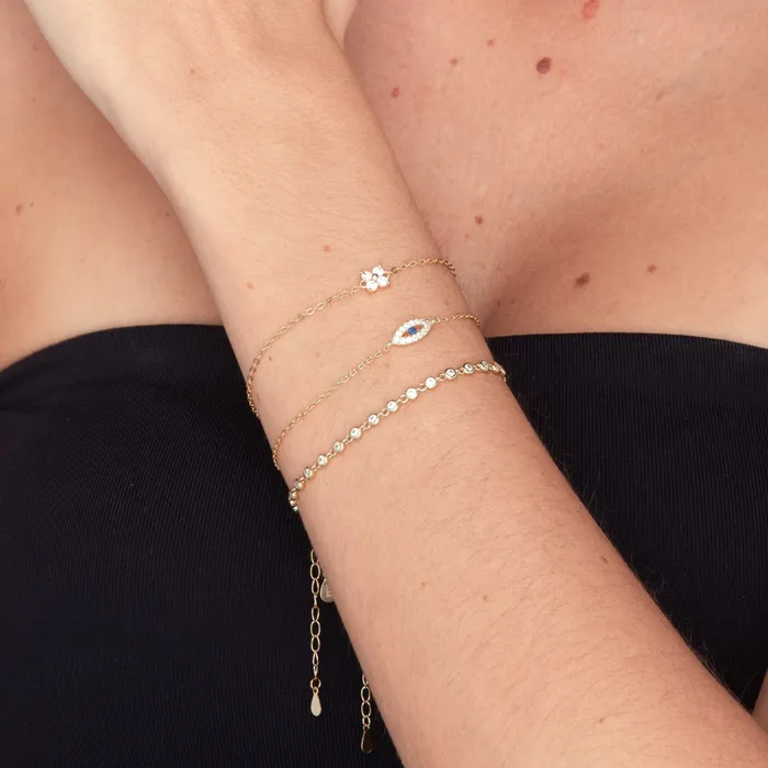 Bracelets Open Evil Eve Chain Bracelet Camile Stone
