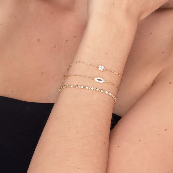 Bracelets Open Evil Eve Chain Bracelet Camile Stone