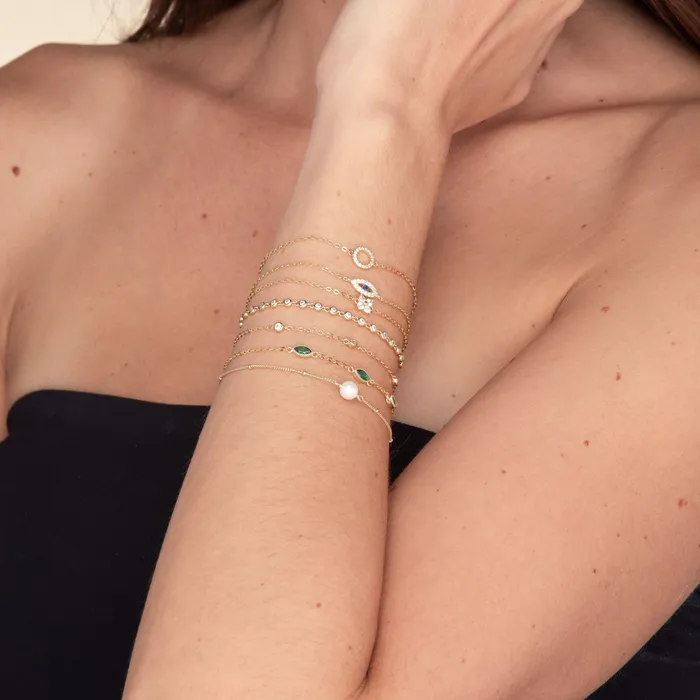 Bracelets Open Evil Eve Chain Bracelet Camile Stone