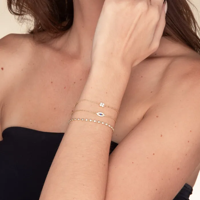 Bracelets Open Evil Eve Chain Bracelet Camile Stone
