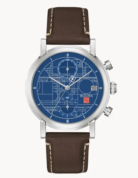 Bulova Frank Lloyd Wright Blueprint Chronograph Watch I8628 Bulova Watches