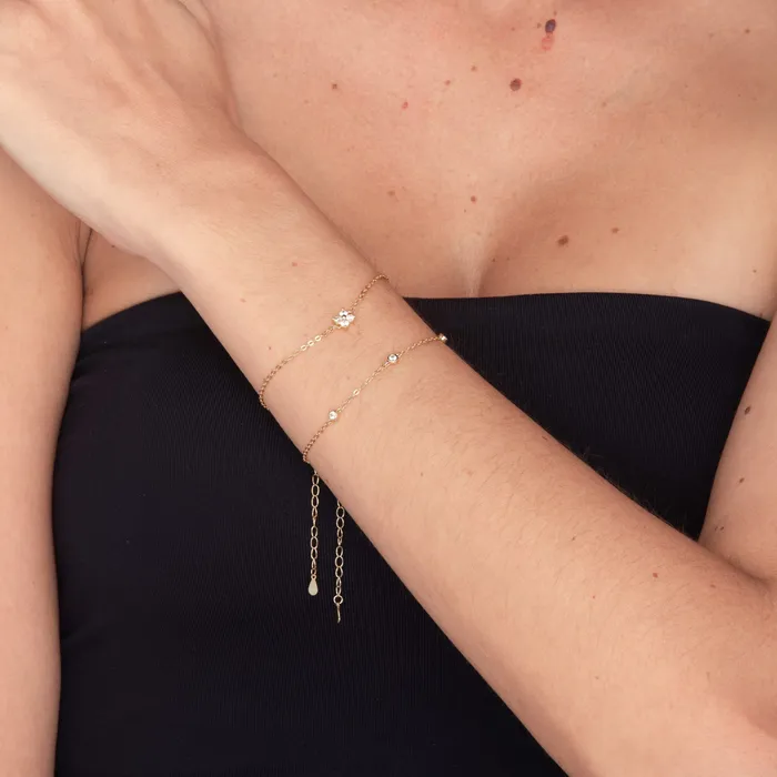 Camile Stone Bracelets Sapphire Station Chain Bracelet