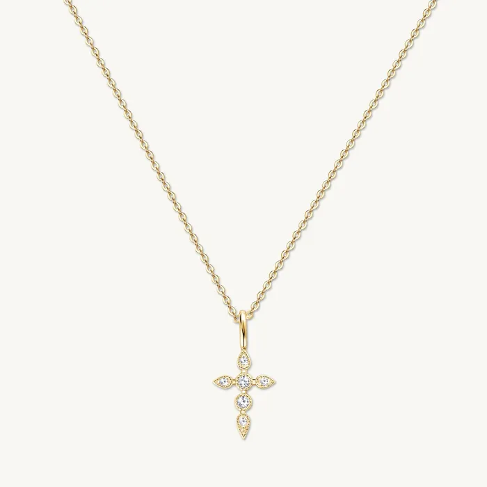 Camile Stone Necklaces Cross Pendant Moissanite Necklace
