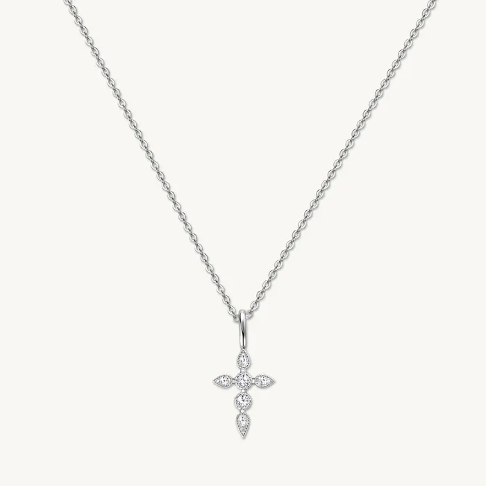 Camile Stone Necklaces Cross Pendant Moissanite Necklace