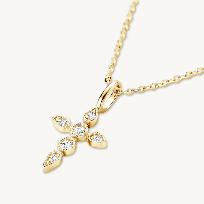 Camile Stone Necklaces Cross Pendant Moissanite Necklace