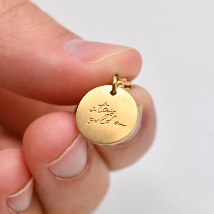 Camp Hollow Stay Golden Engraved Charm Charm Necklaces