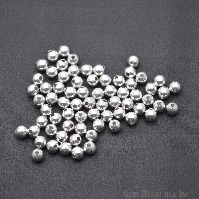 Charm Necklaces GemMartUSA 10pc Lot Ball Finding 4mm Silver Plated Round Jewelry Making Charm Charm Necklaces GemMartUSA 10pc Lot Ball Finding 4mm Silver Plated Round Jewelry Making Charm