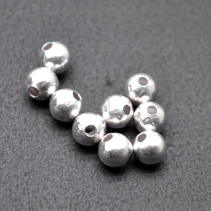 Charm Necklaces GemMartUSA 10pc Lot Ball Finding 4mm Silver Plated Round Jewelry Making Charm Charm Necklaces GemMartUSA 10pc Lot Ball Finding 4mm Silver Plated Round Jewelry Making Charm