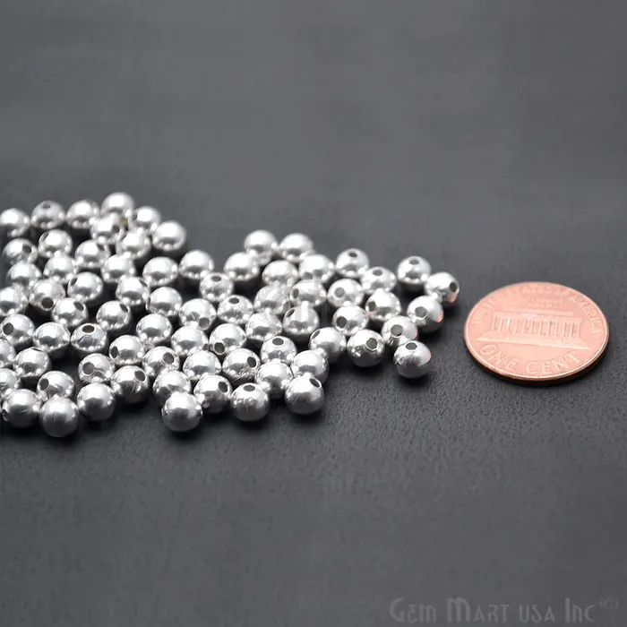Charm Necklaces GemMartUSA 10pc Lot Ball Finding 4mm Silver Plated Round Jewelry Making Charm Charm Necklaces GemMartUSA 10pc Lot Ball Finding 4mm Silver Plated Round Jewelry Making Charm