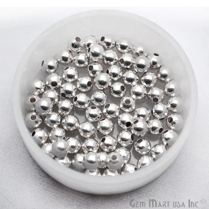 Charm Necklaces GemMartUSA 10pc Lot Ball Finding 4mm Silver Plated Round Jewelry Making Charm Charm Necklaces GemMartUSA 10pc Lot Ball Finding 4mm Silver Plated Round Jewelry Making Charm