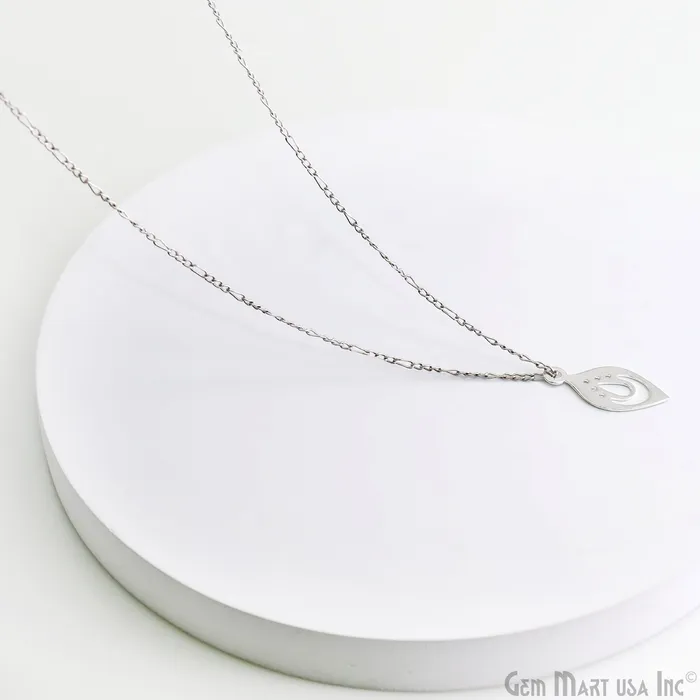 Charm Necklaces GemMartUSA Pear Shape Laser Finding Silver Plated 214x98mm Charm For Bracelets Pendants