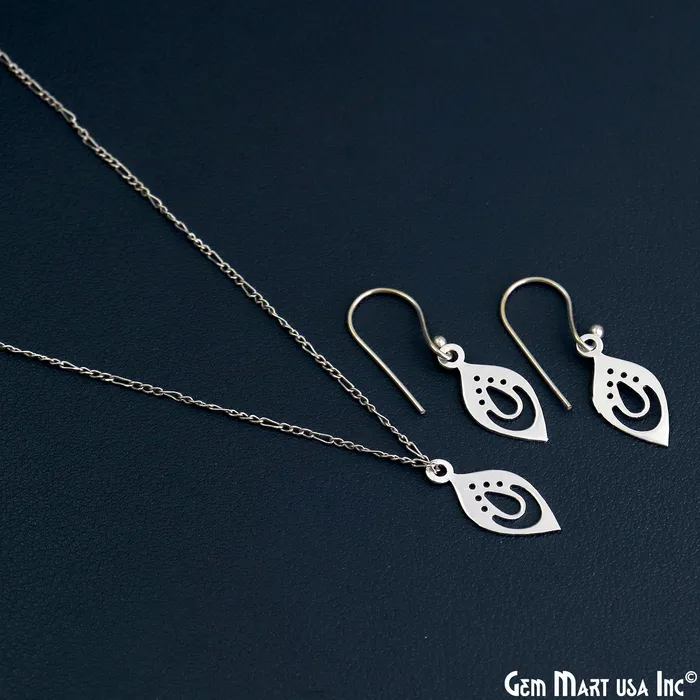 Charm Necklaces GemMartUSA Pear Shape Laser Finding Silver Plated 214x98mm Charm For Bracelets Pendants