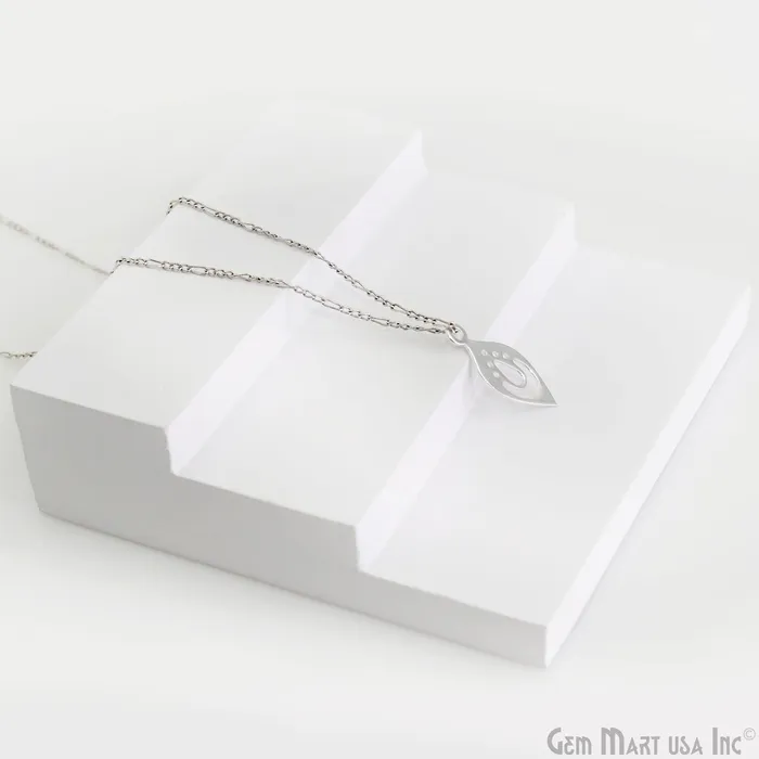 Charm Necklaces GemMartUSA Pear Shape Laser Finding Silver Plated 214x98mm Charm For Bracelets Pendants