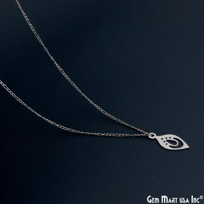 Charm Necklaces GemMartUSA Pear Shape Laser Finding Silver Plated 214x98mm Charm For Bracelets Pendants