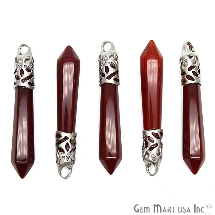 Charm Necklaces GemmartUSA Pencil Silver Plated Ornate Connector Charm 1pc