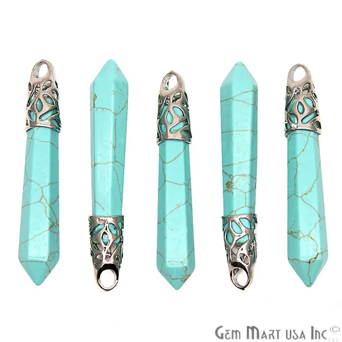 Charm Necklaces GemmartUSA Pencil Silver Plated Ornate Connector Charm 1pc