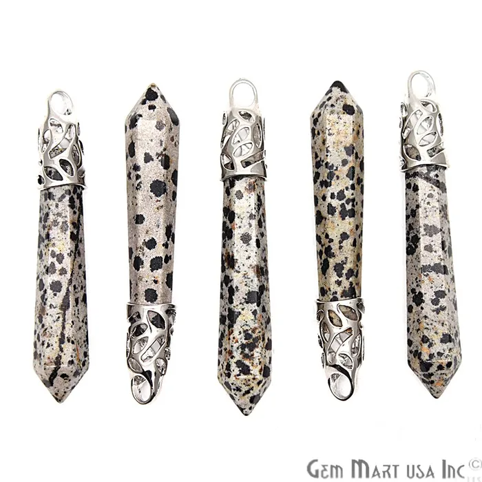 Charm Necklaces GemmartUSA Pencil Silver Plated Ornate Connector Charm 1pc
