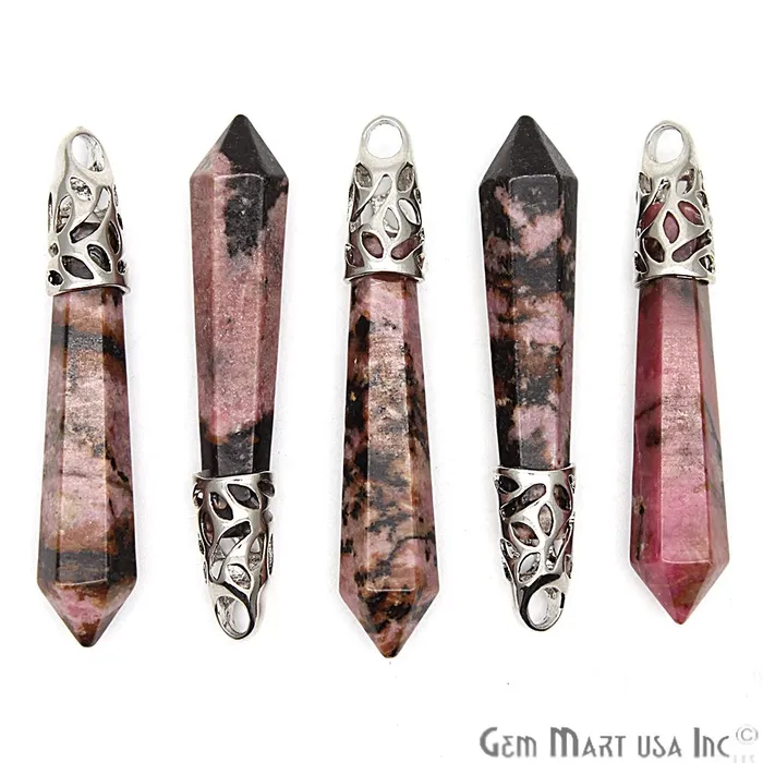 Charm Necklaces GemmartUSA Pencil Silver Plated Ornate Connector Charm 1pc