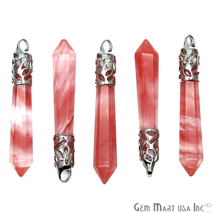 Charm Necklaces GemmartUSA Pencil Silver Plated Ornate Connector Charm 1pc