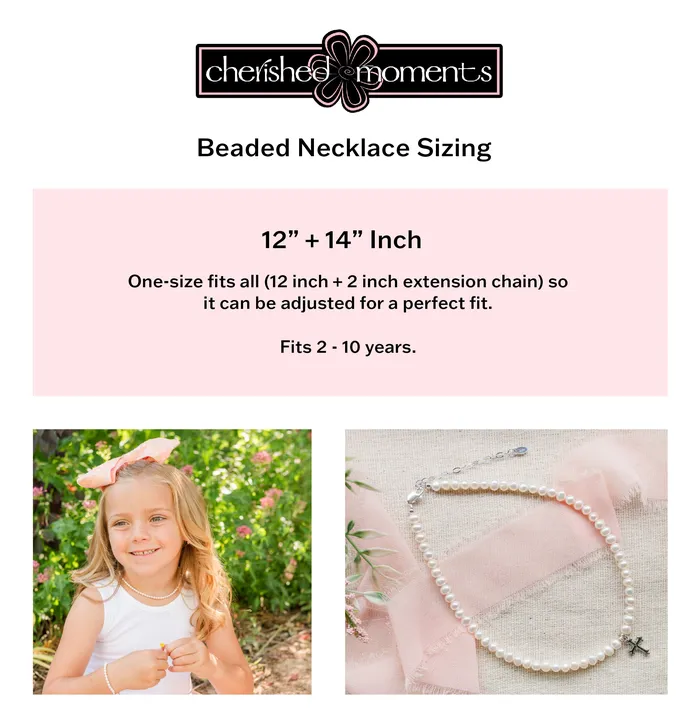 Cherished Moments Necklaces Sterling Silver Girls Pearl and Crystal Necklace
