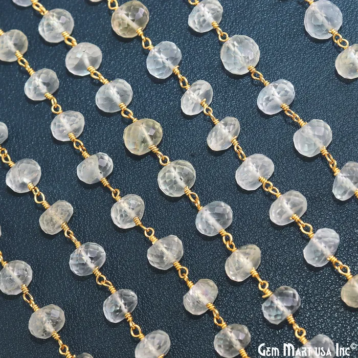 Citrine Faceted Beads 78mm Gold Plated Wire Wrapped Rondelle Rosary Chain GemMartUSA PreStyled Sets Citrine Faceted Beads 78mm Gold Plated Wire Wrapped Rondelle Rosary Chain GemMartUSA PreStyled Sets