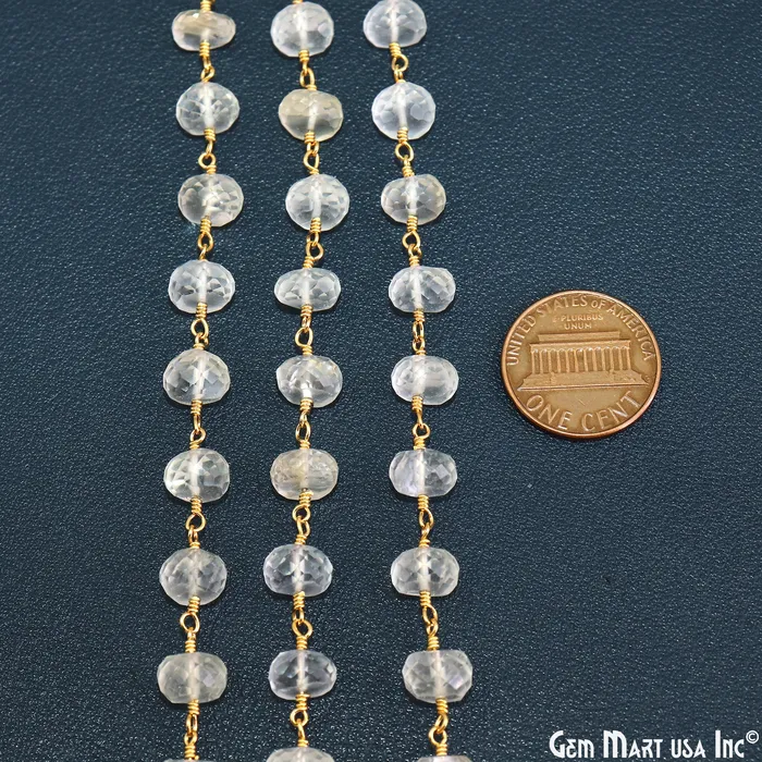 Citrine Faceted Beads 78mm Gold Plated Wire Wrapped Rondelle Rosary Chain GemMartUSA PreStyled Sets Citrine Faceted Beads 78mm Gold Plated Wire Wrapped Rondelle Rosary Chain GemMartUSA PreStyled Sets