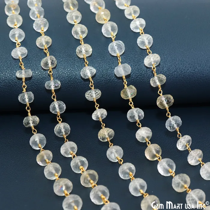 Citrine Faceted Beads 78mm Gold Plated Wire Wrapped Rondelle Rosary Chain GemMartUSA PreStyled Sets Citrine Faceted Beads 78mm Gold Plated Wire Wrapped Rondelle Rosary Chain GemMartUSA PreStyled Sets